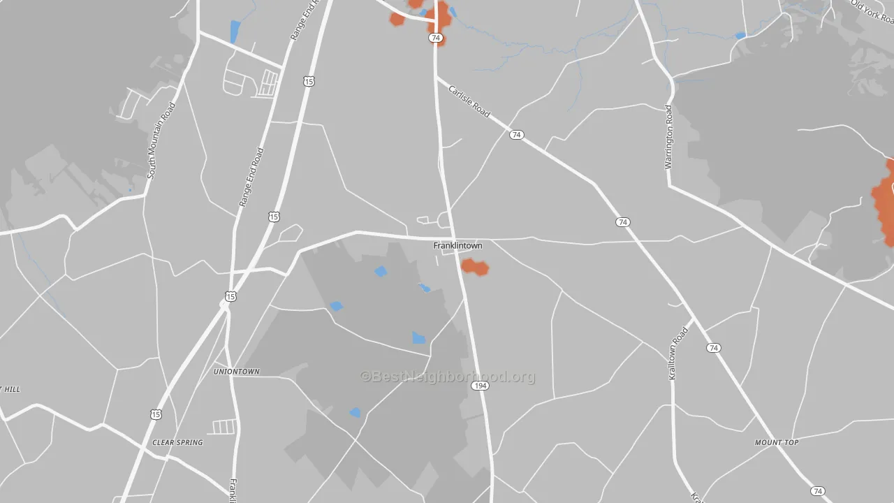 Bike Grade map of 17323, PA