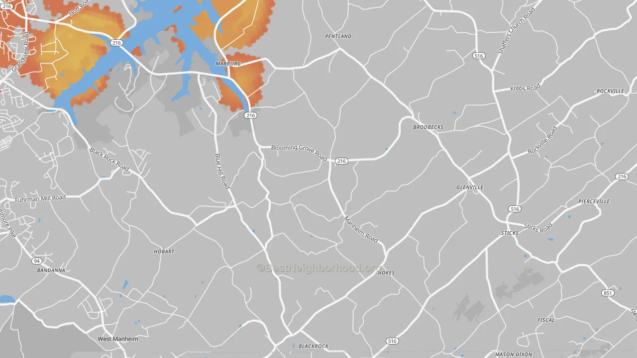 Bike Grade map of 17329, PA