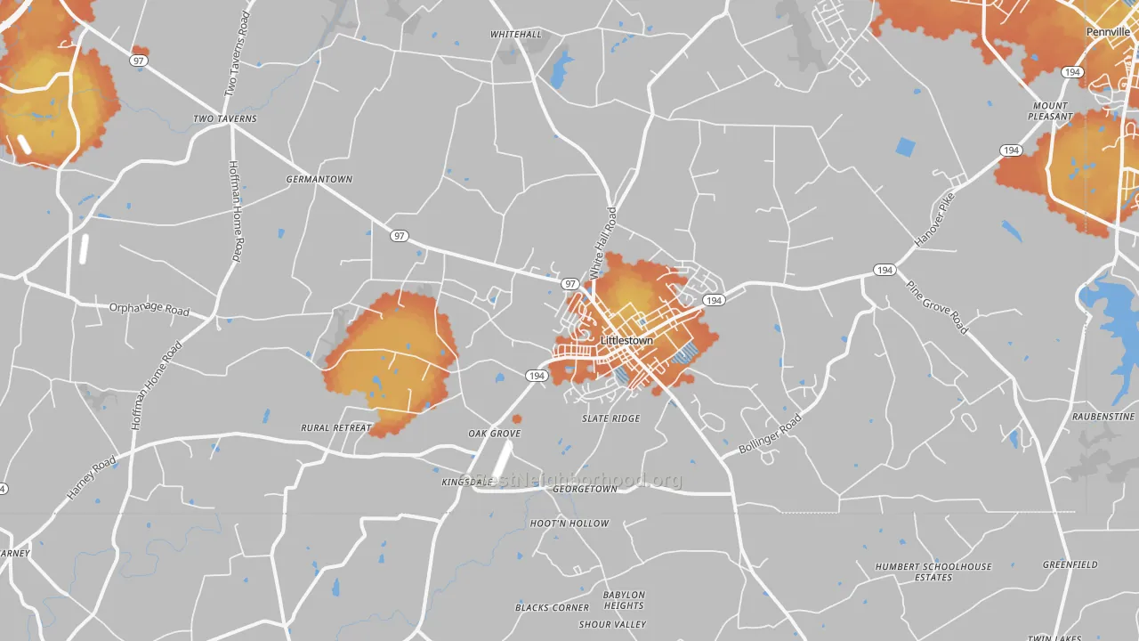 Bike Grade map of 17340, PA