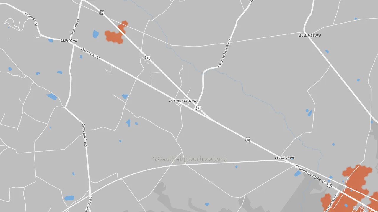 Bike Grade map of 17343, PA