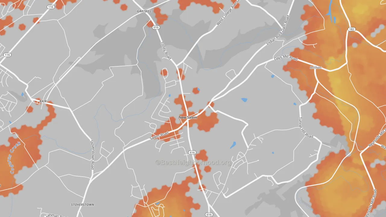 Bike Grade map of 17371, PA