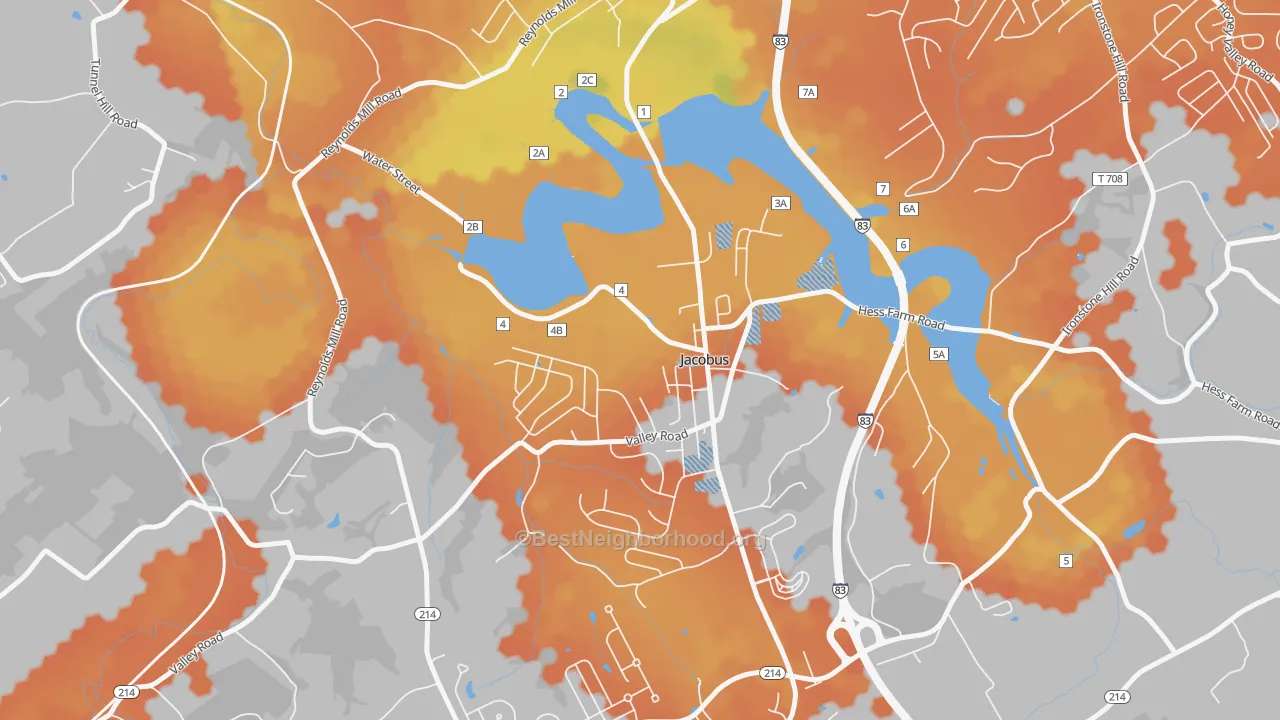 Bike Grade map of 17407, PA