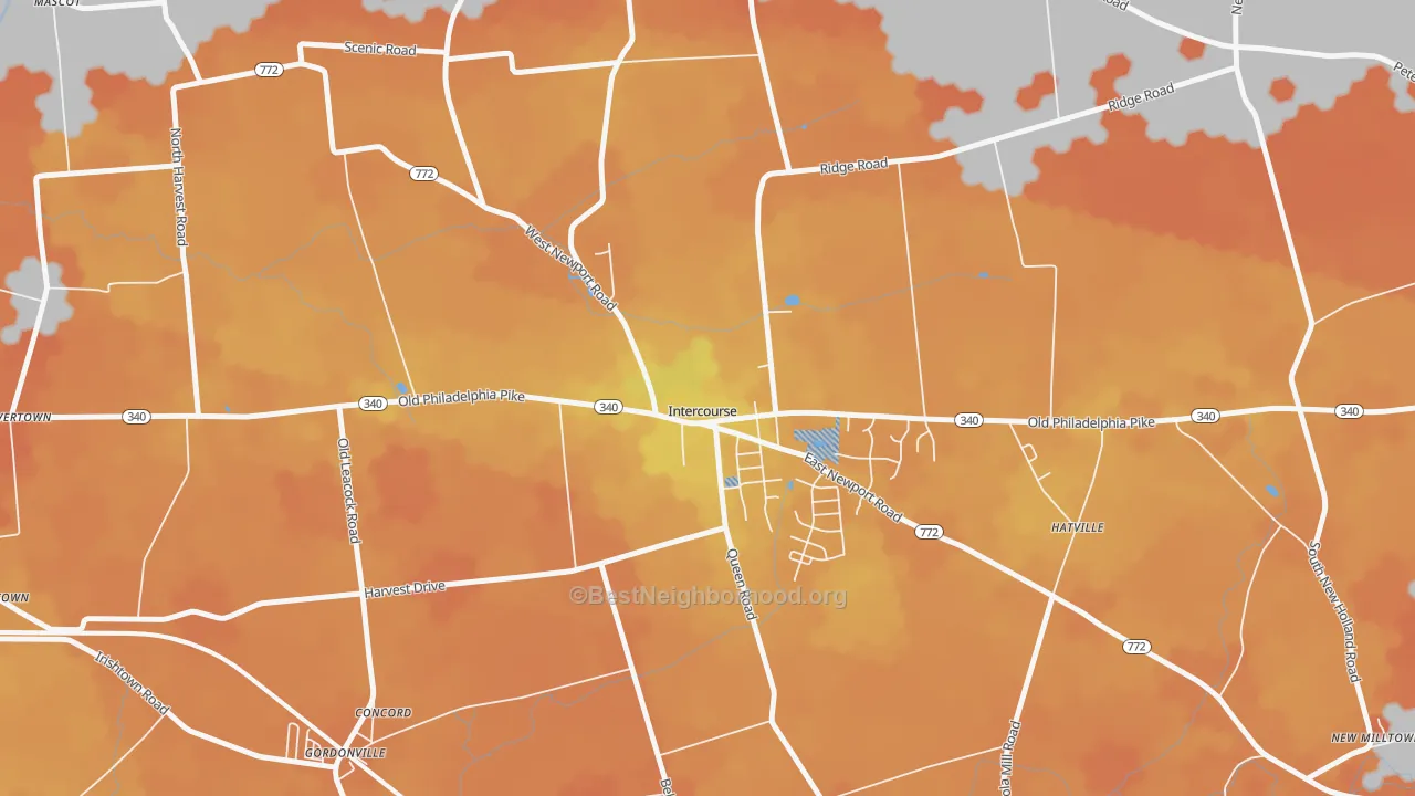 Bike Grade map of 17534, PA
