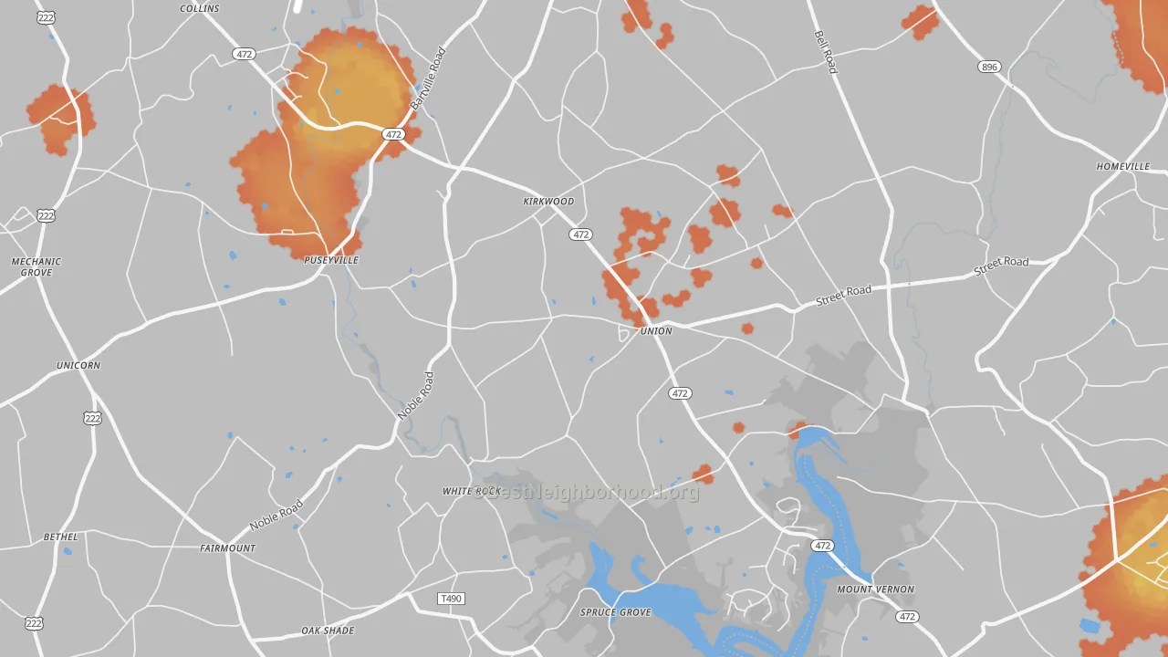 Bike Grade map of 17536, PA
