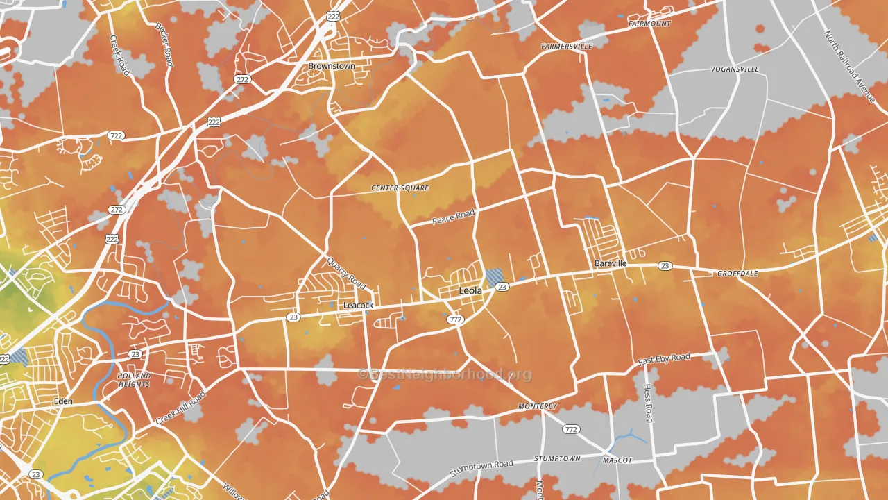 Bike Grade map of 17540, PA