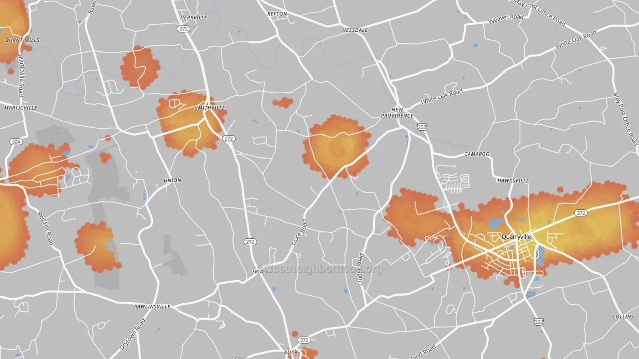 Bike Grade map of 17560, PA