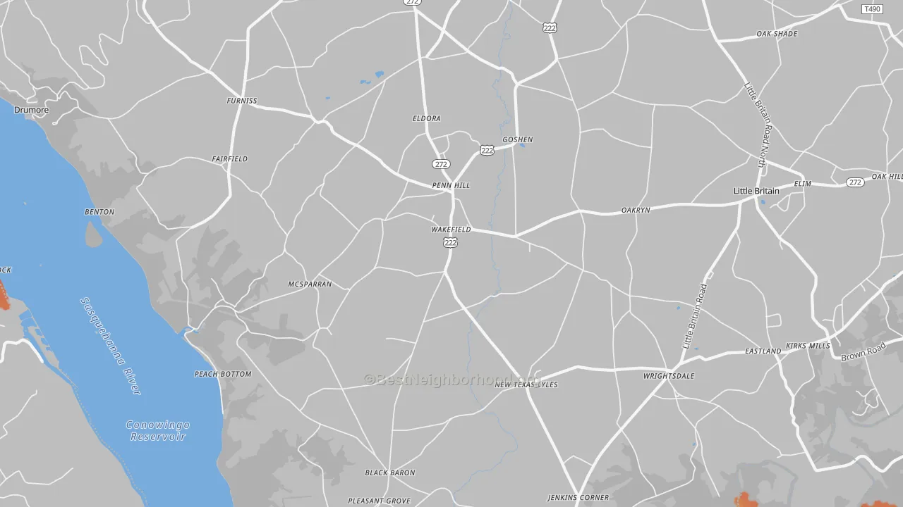 Bike Grade map of 17563, PA