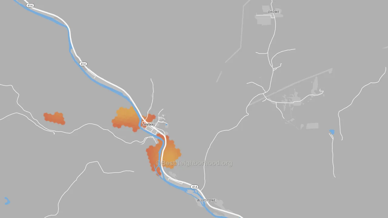 Bike Grade map of 17723, PA