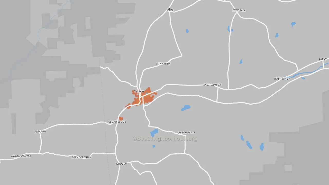 Bike Grade map of 17724, PA