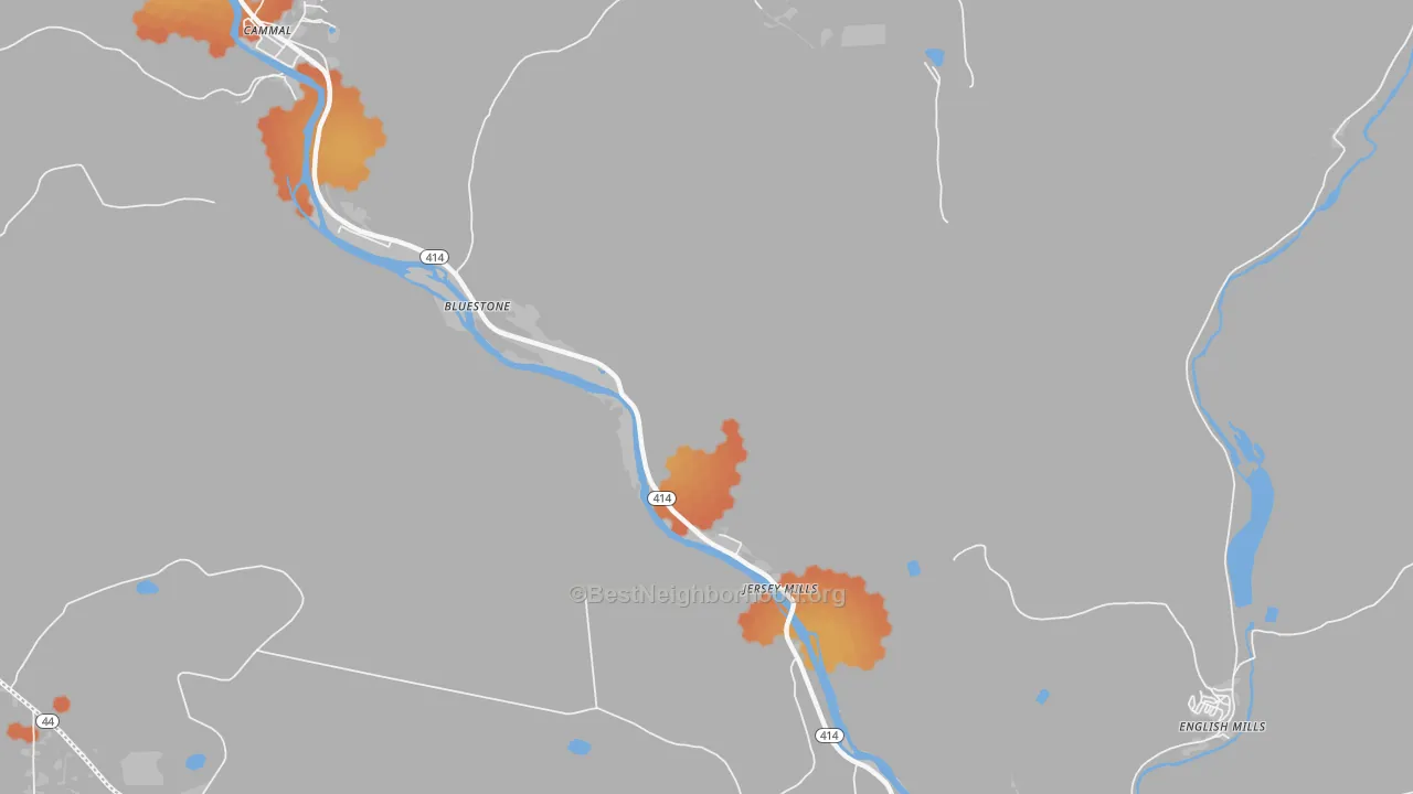 Bike Grade map of 17739, PA