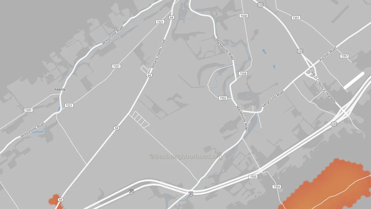 Bike Grade map of 17750, PA