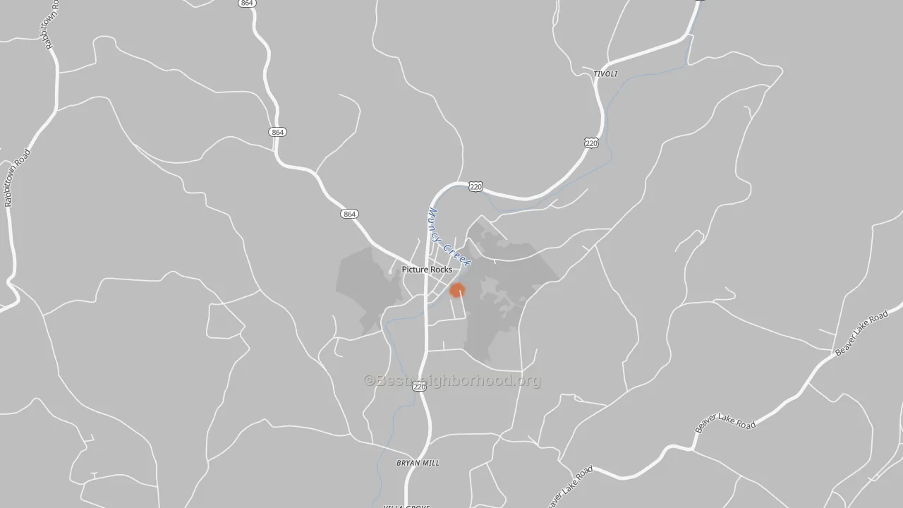 Bike Grade map of 17762, PA
