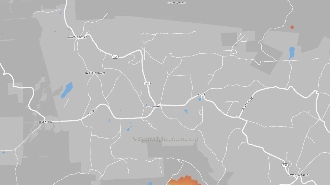 Bike Grade map of 17768, PA