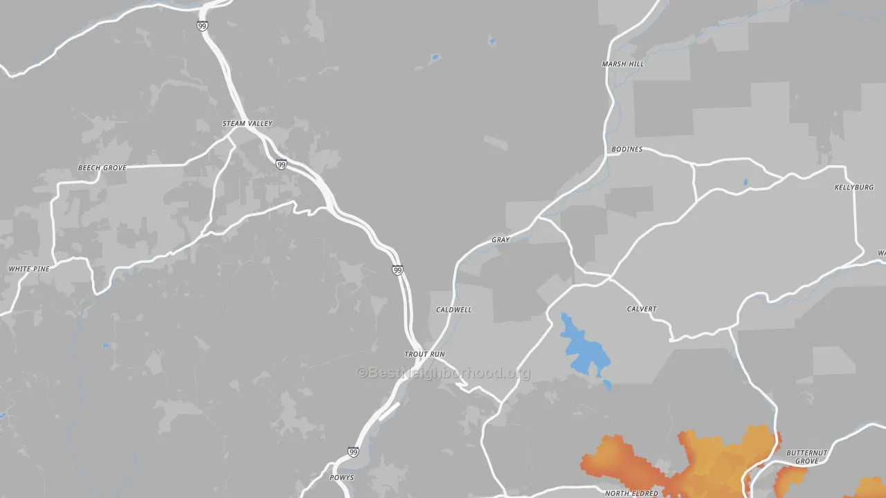 Bike Grade map of 17771, PA