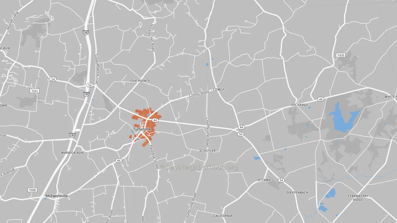 Bike Grade map of 17772, PA