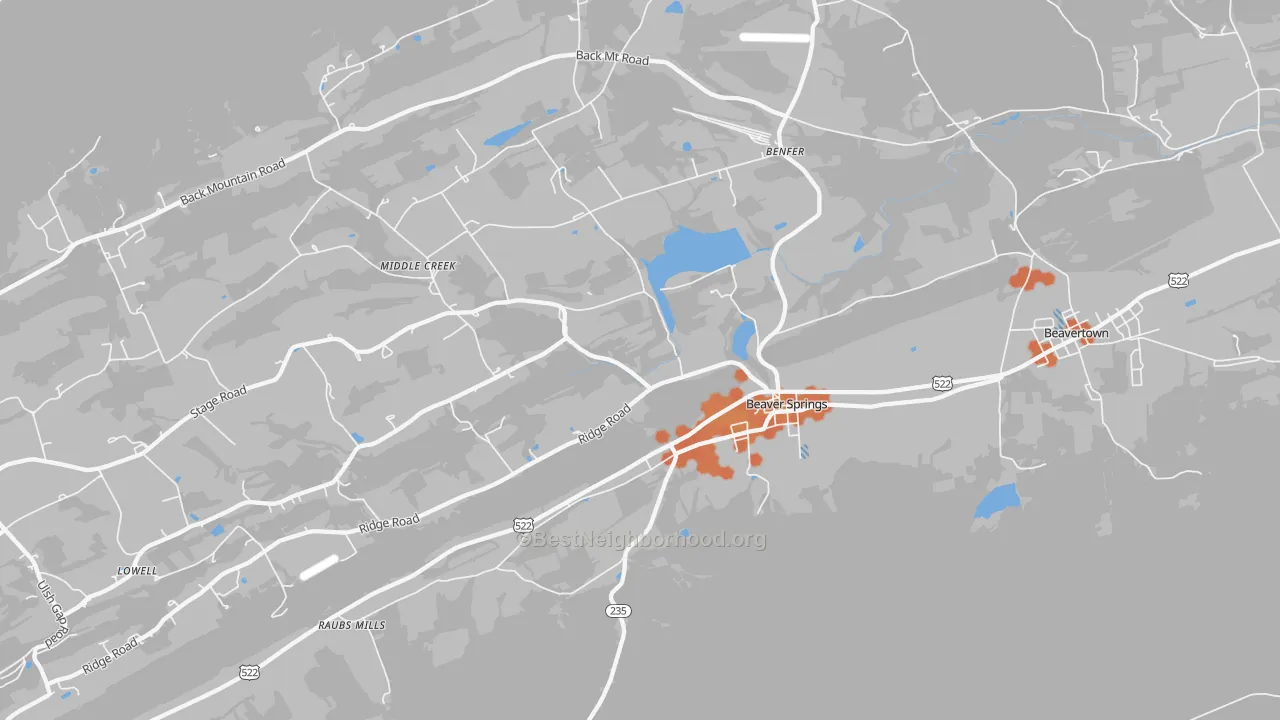 Bike Grade map of 17812, PA