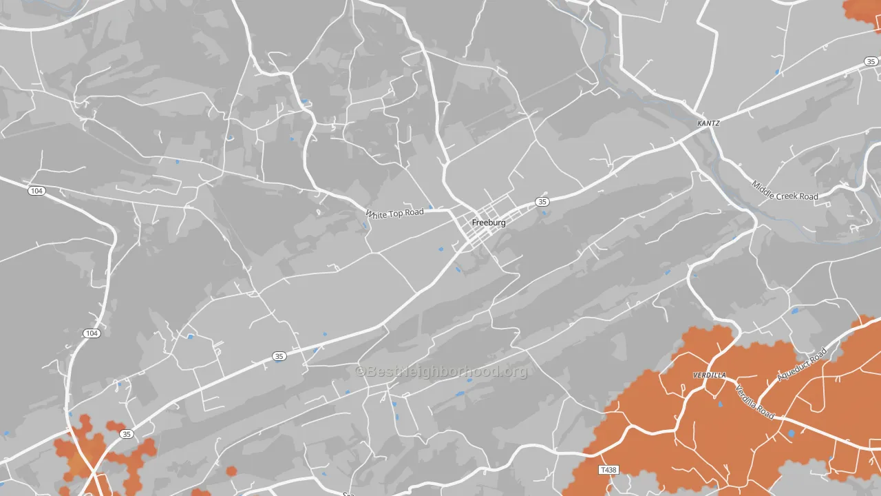 Bike Grade map of 17827, PA