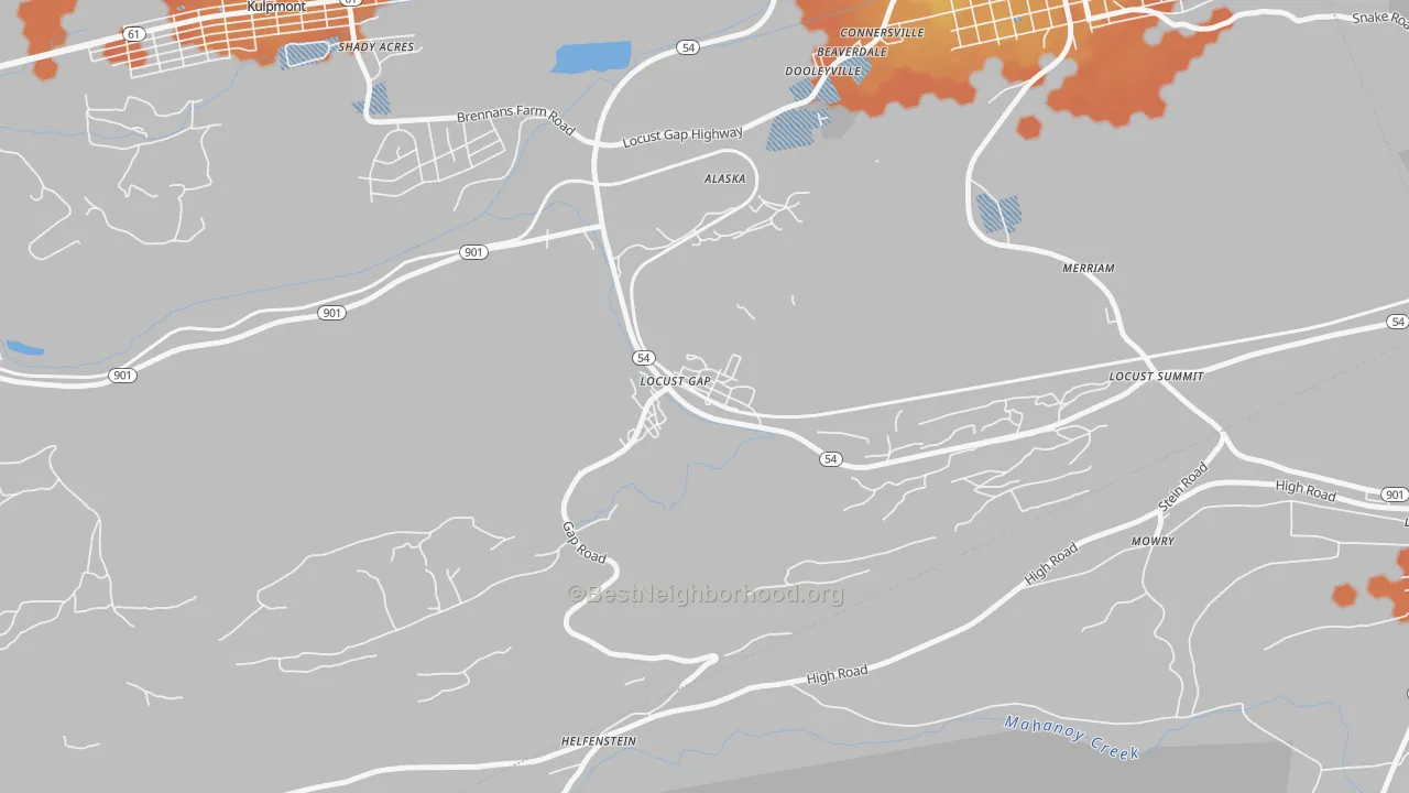 Bike Grade map of 17840, PA