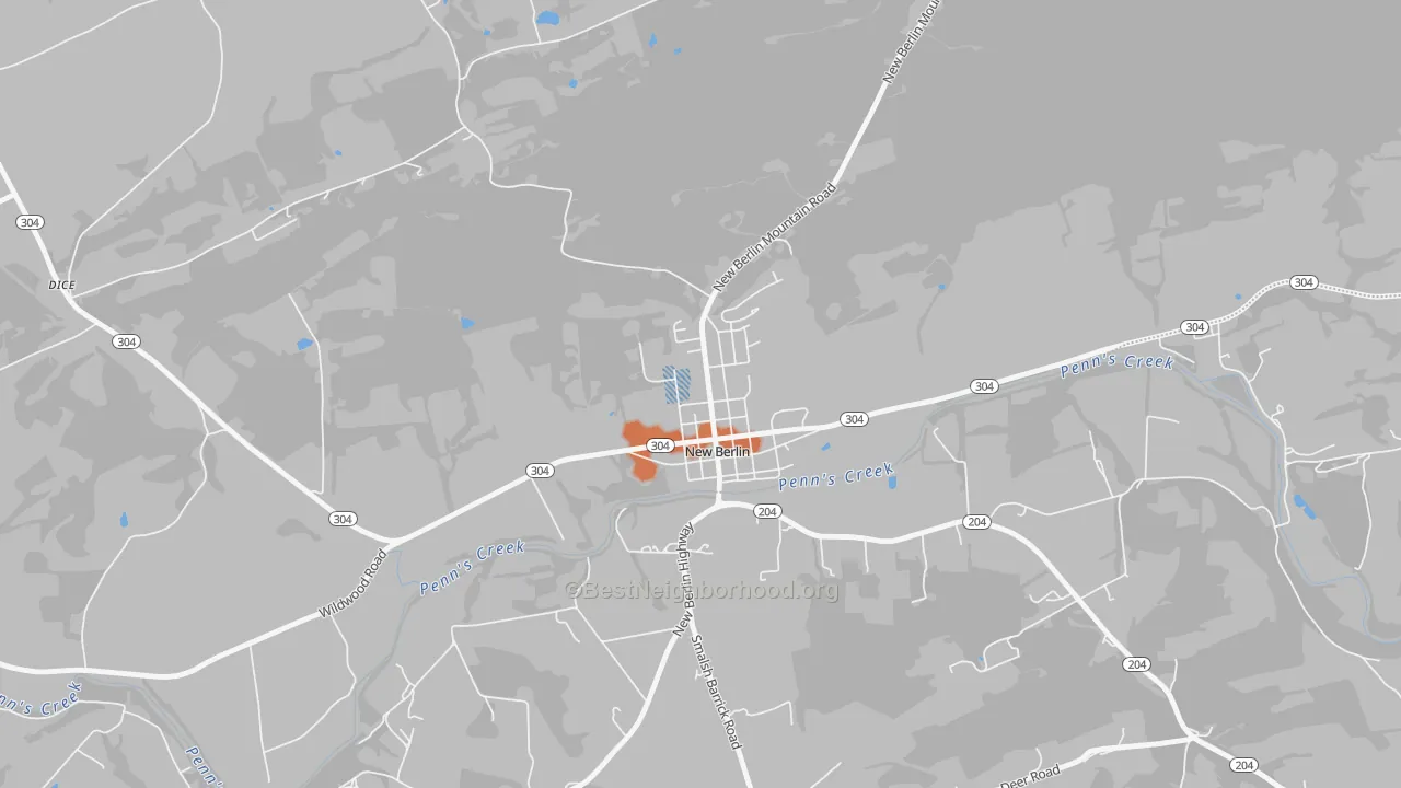 Bike Grade map of 17855, PA