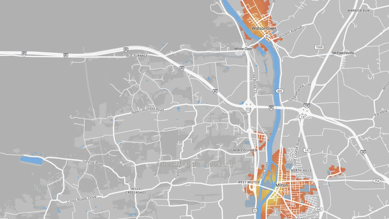 Bike Grade map of 17856, PA