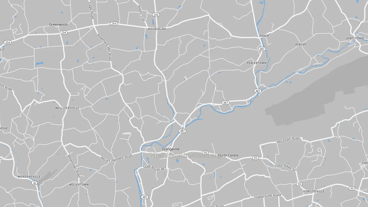 Bike Grade map of 17859, PA
