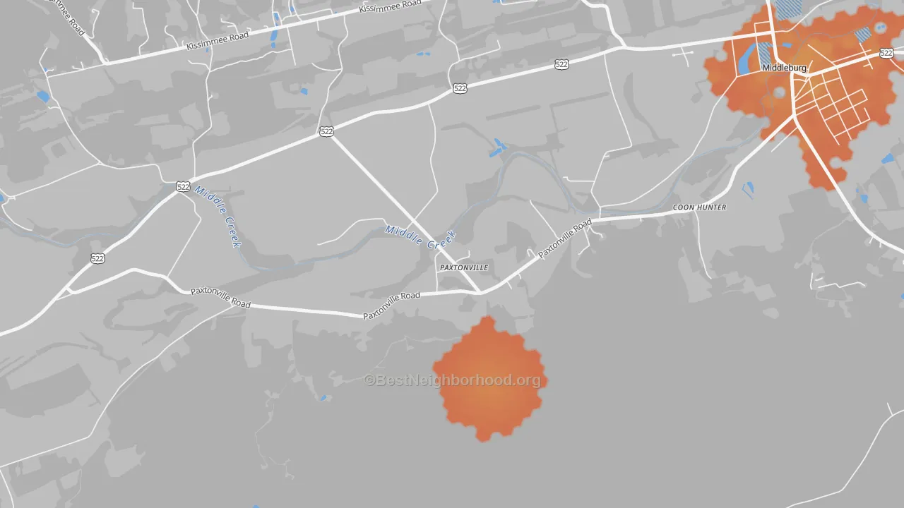 Bike Grade map of 17861, PA