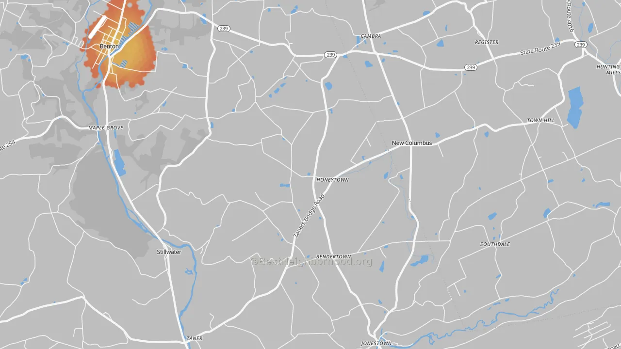 Bike Grade map of 17878, PA