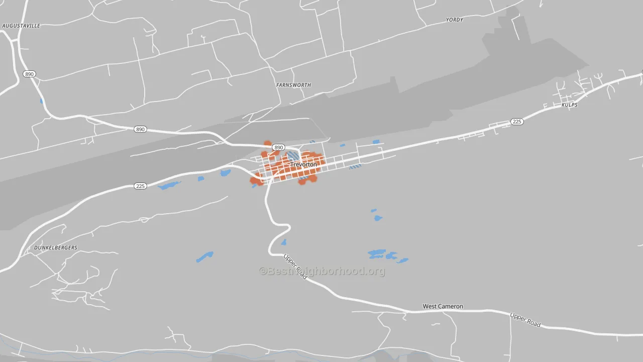Bike Grade map of 17881, PA