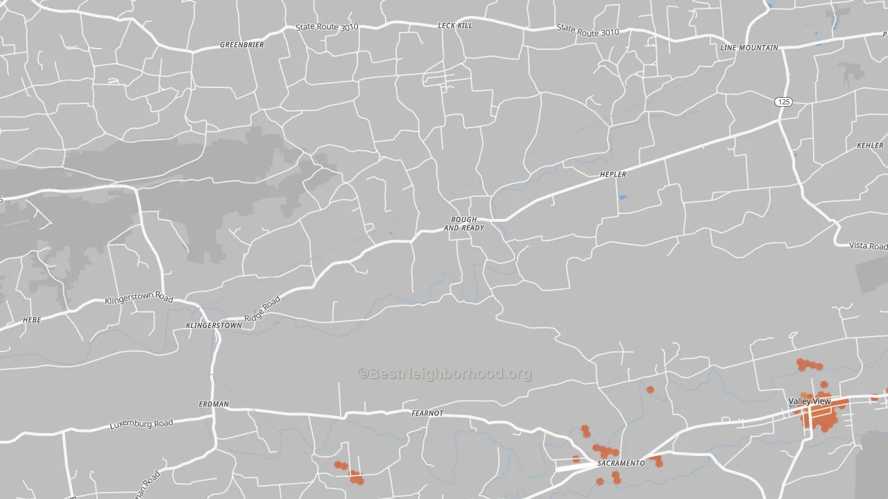 Bike Grade map of 17941, PA
