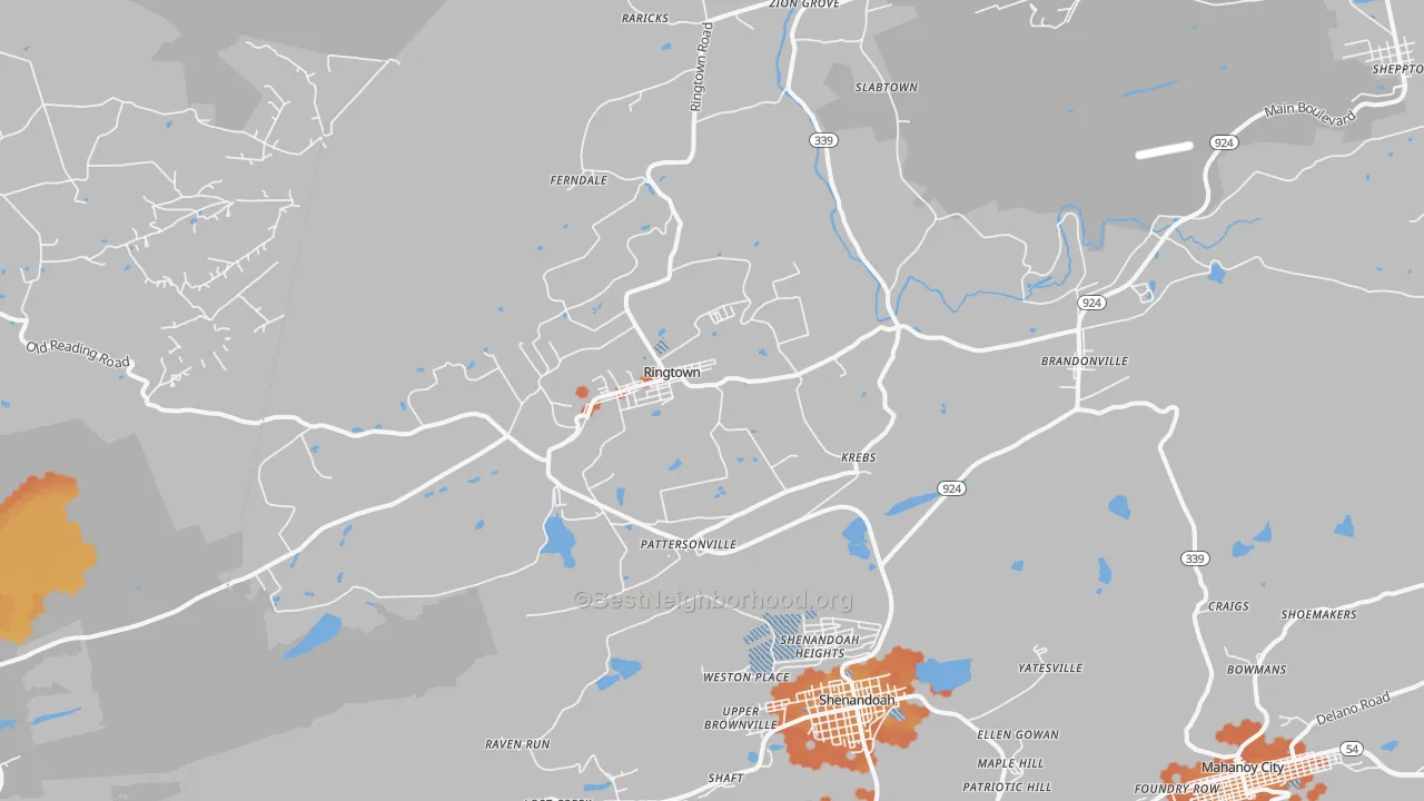 Bike Grade map of 17967, PA