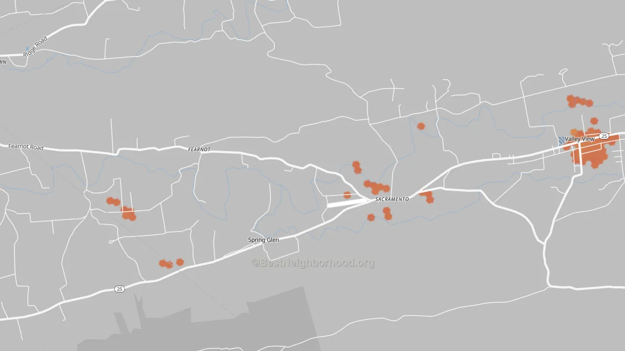 Bike Grade map of 17968, PA