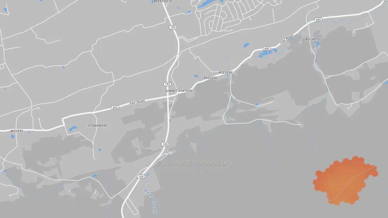 Bike Grade map of 17979, PA