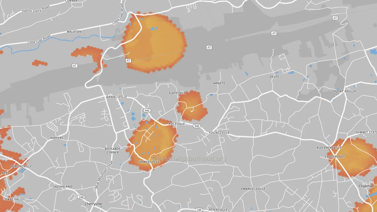 Bike Grade map of 18038, PA