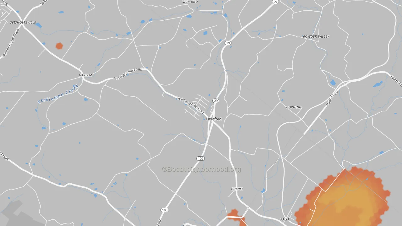 Bike Grade map of 18056, PA