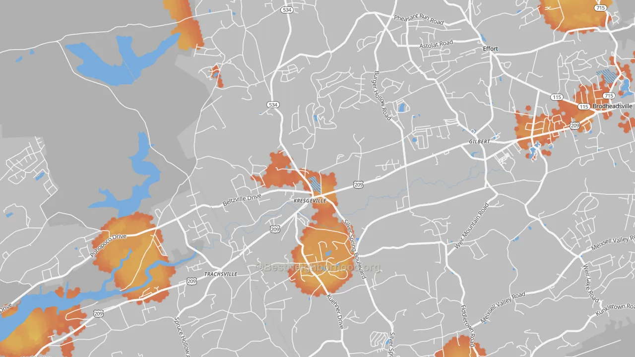 Bike Grade map of 18058, PA