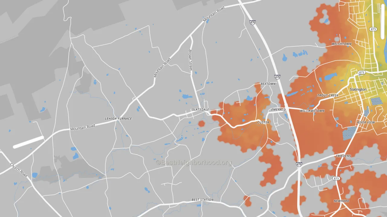 Bike Grade map of 18079, PA