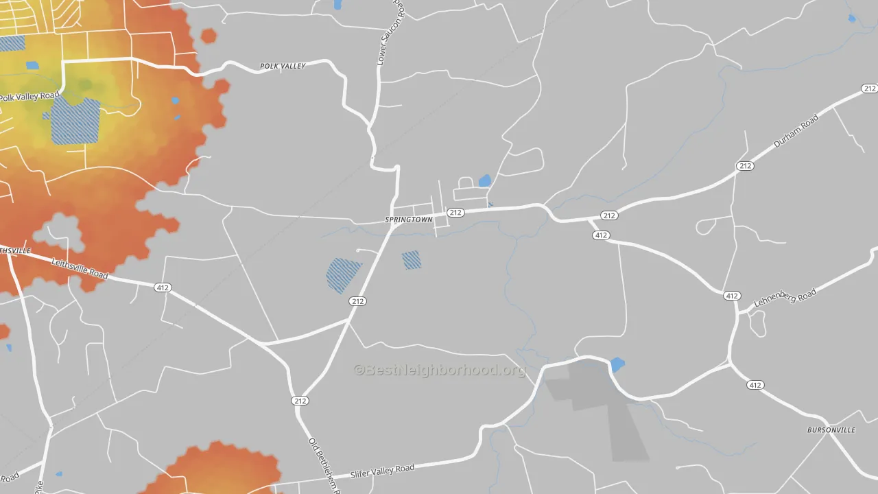Bike Grade map of 18081, PA