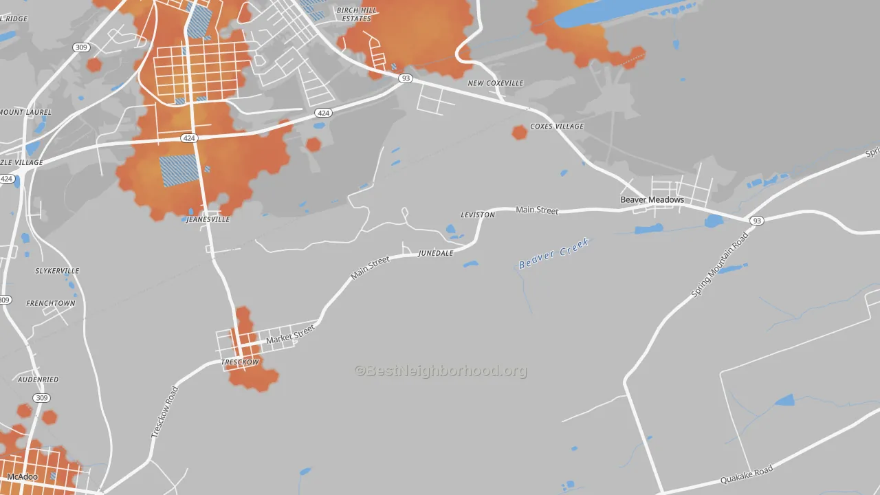 Bike Grade map of 18230, PA