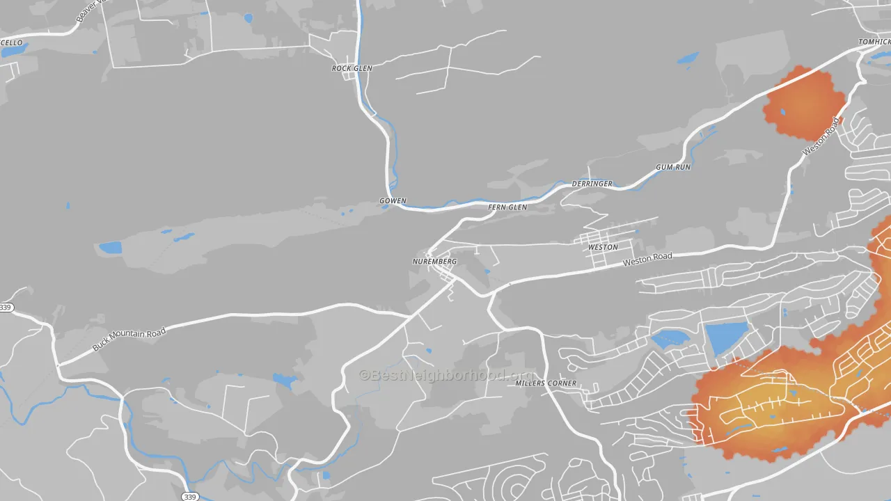 Bike Grade map of 18241, PA