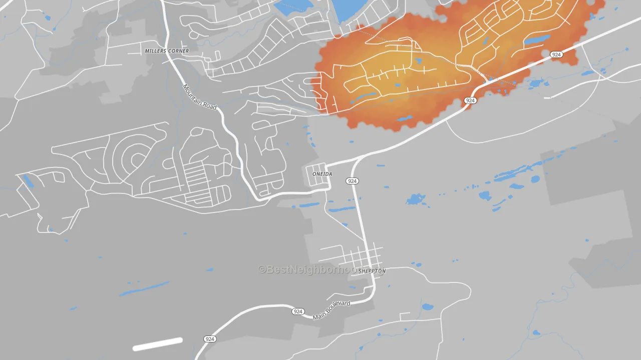 Bike Grade map of 18242, PA