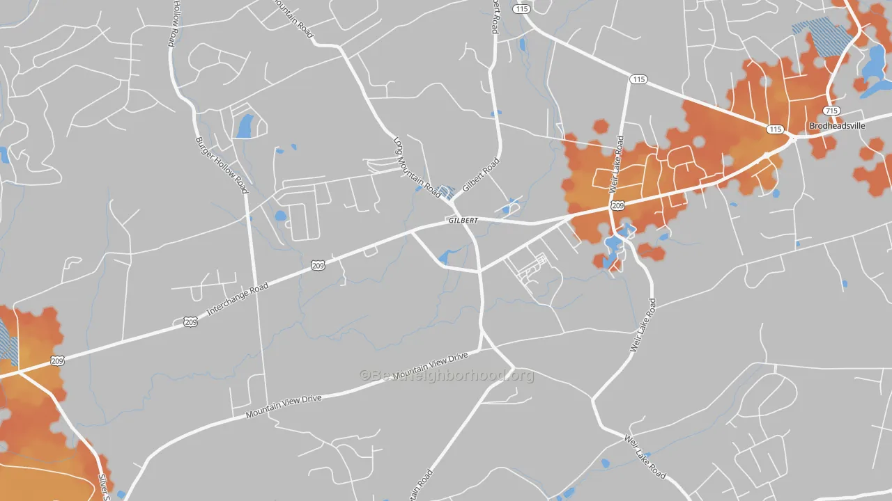 Bike Grade map of 18331, PA