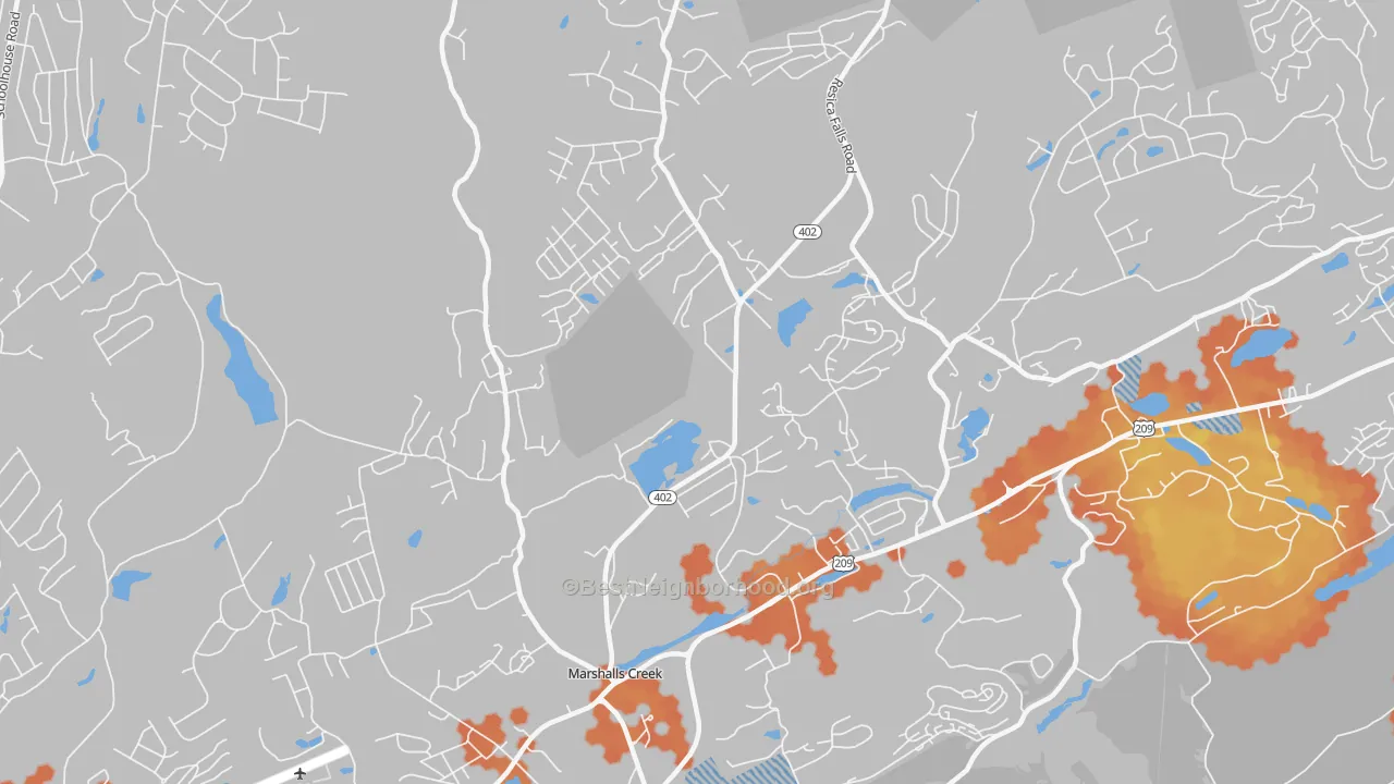 Bike Grade map of 18335, PA