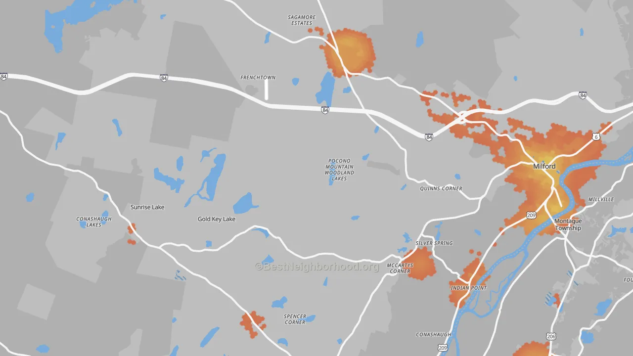 Bike Grade map of 18337, PA