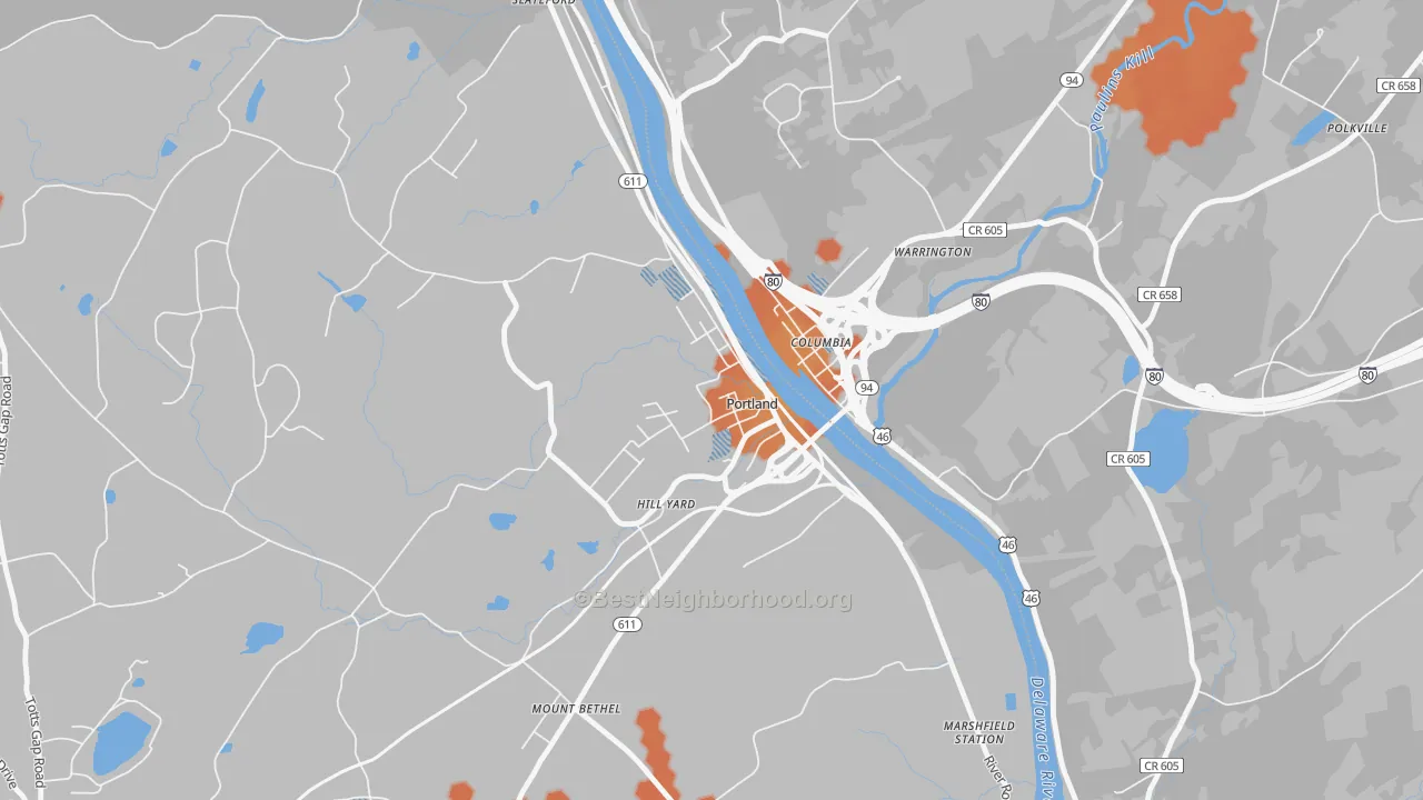 Bike Grade map of 18351, PA