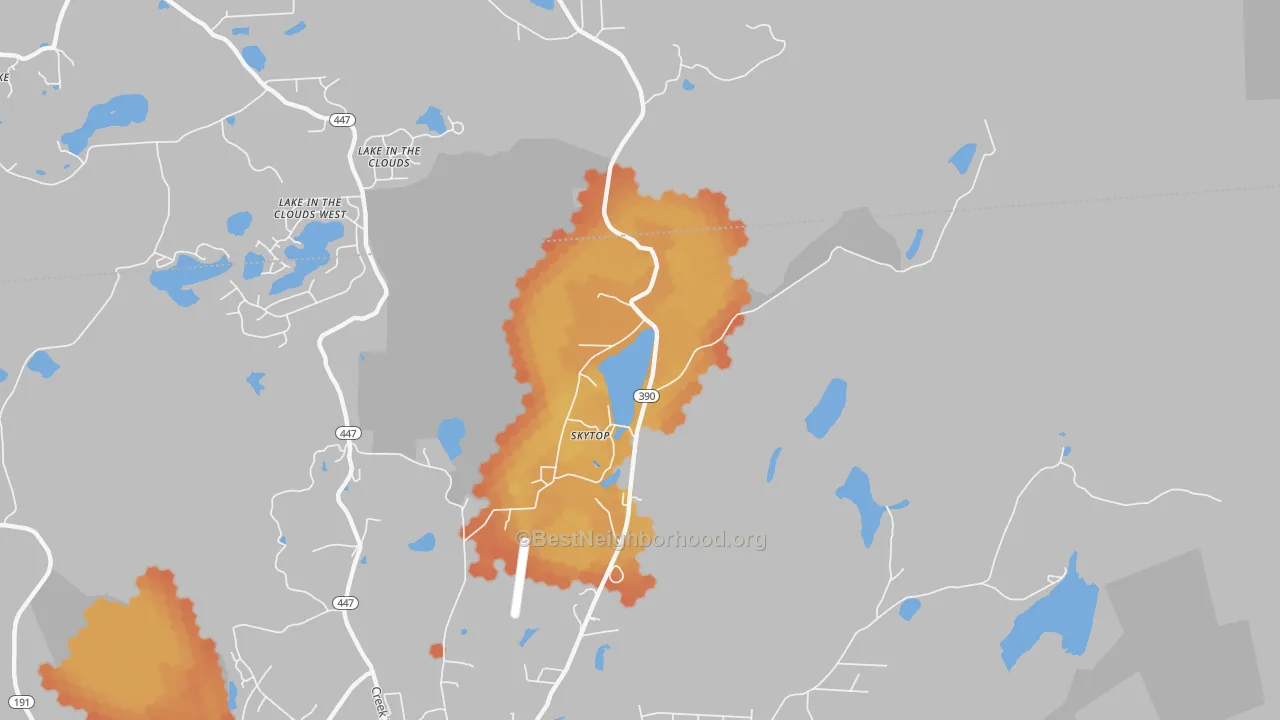 Bike Grade map of 18357, PA