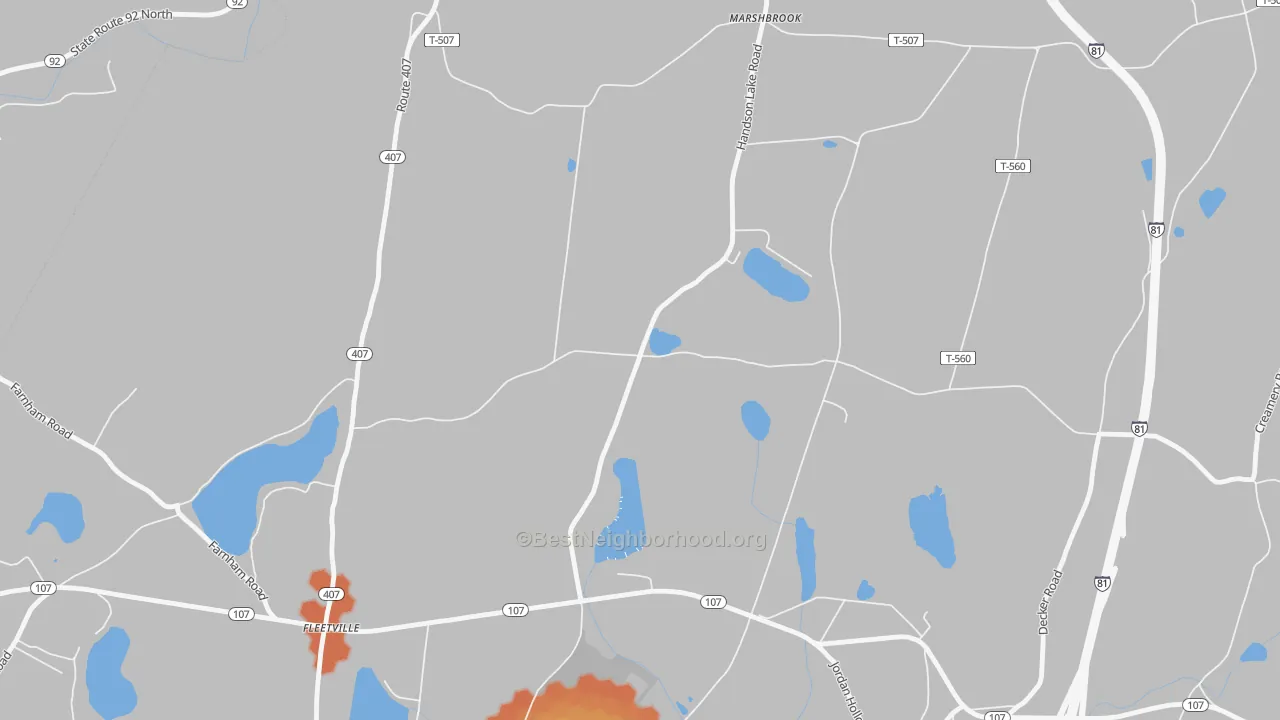 Bike Grade map of 18420, PA