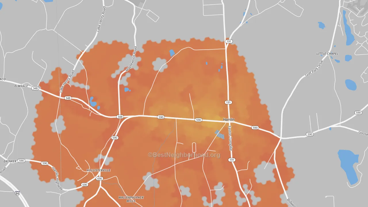 Bike Grade map of 18427, PA