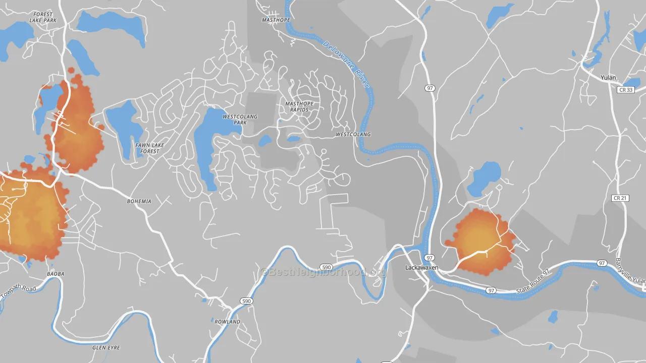 Bike Grade map of 18435, PA