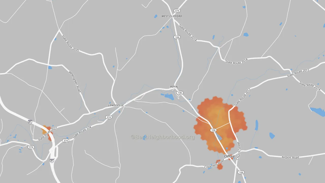 Bike Grade map of 18441, PA