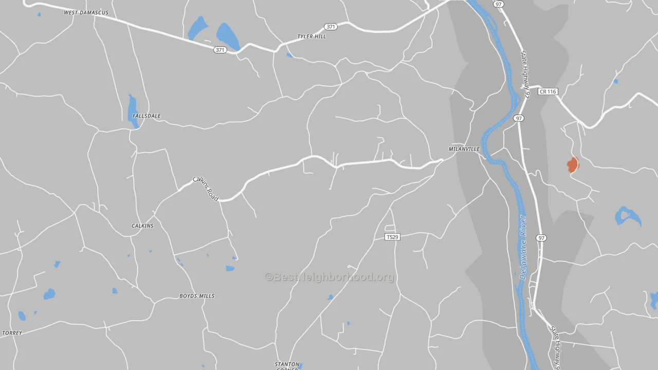 Bike Grade map of 18443, PA